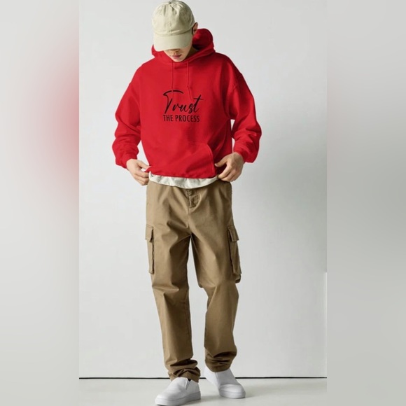 Custom Graphic Unisex Hooded “Trust The Process"-RED - Picture 3 of 3